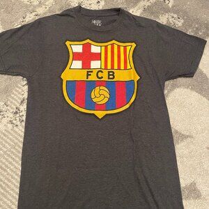 FCB Barcelona Logo Soccer T-Shirt Grey